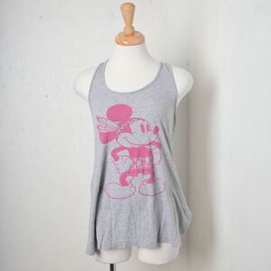 Disney | Grey & pink rhinestone mickey mouse woman's tank top
